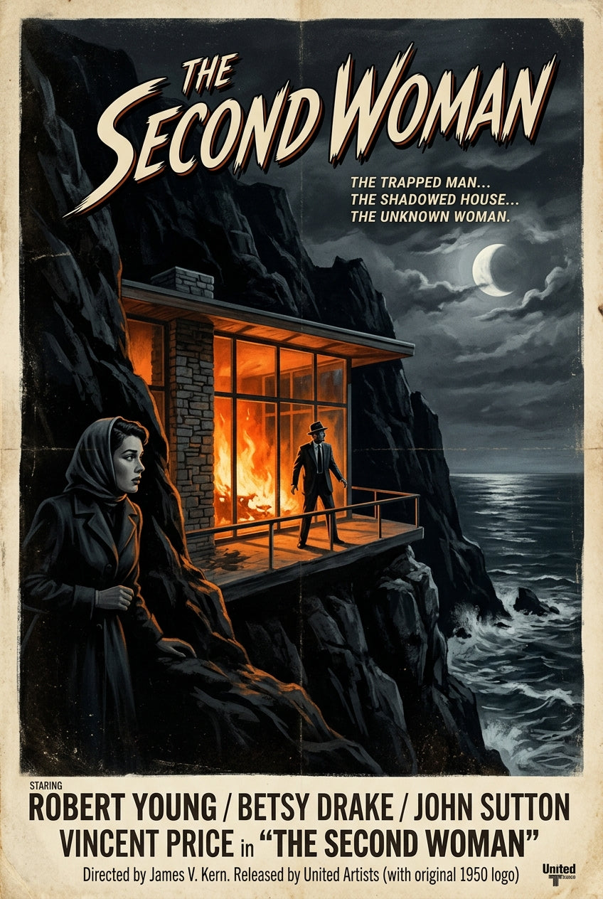 Affiche The Second Woman, poster villa en feu