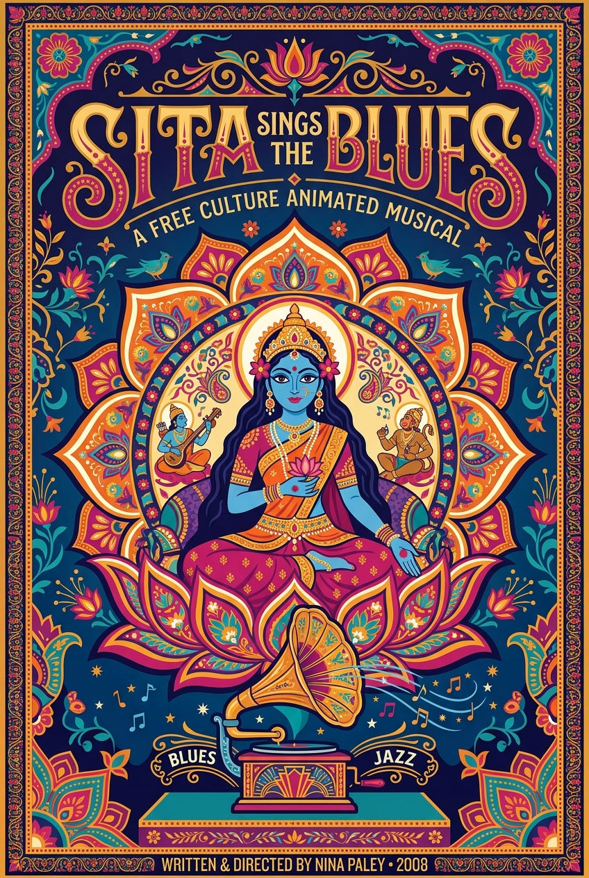 Affiche Sita Sings the Blues, poster style indien