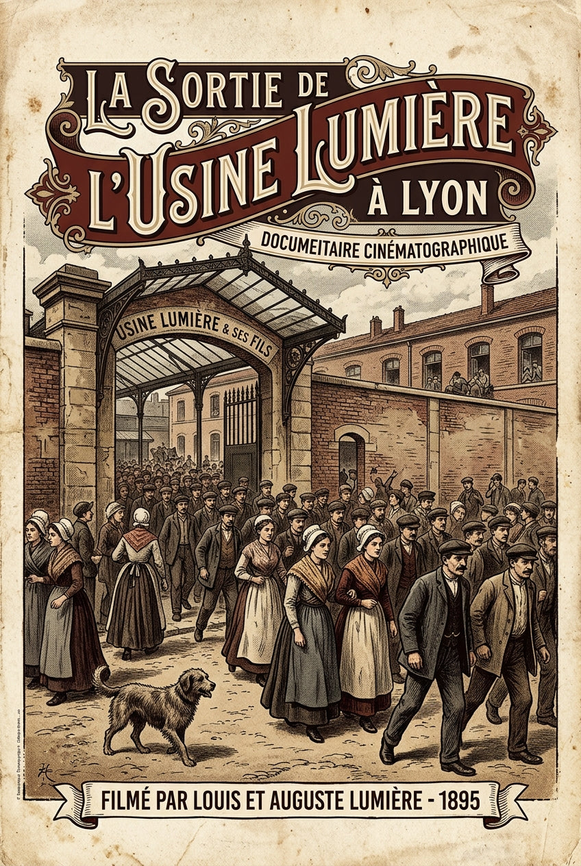 Affiche de La Sortie de l'Usine Lumière, poster Lyon