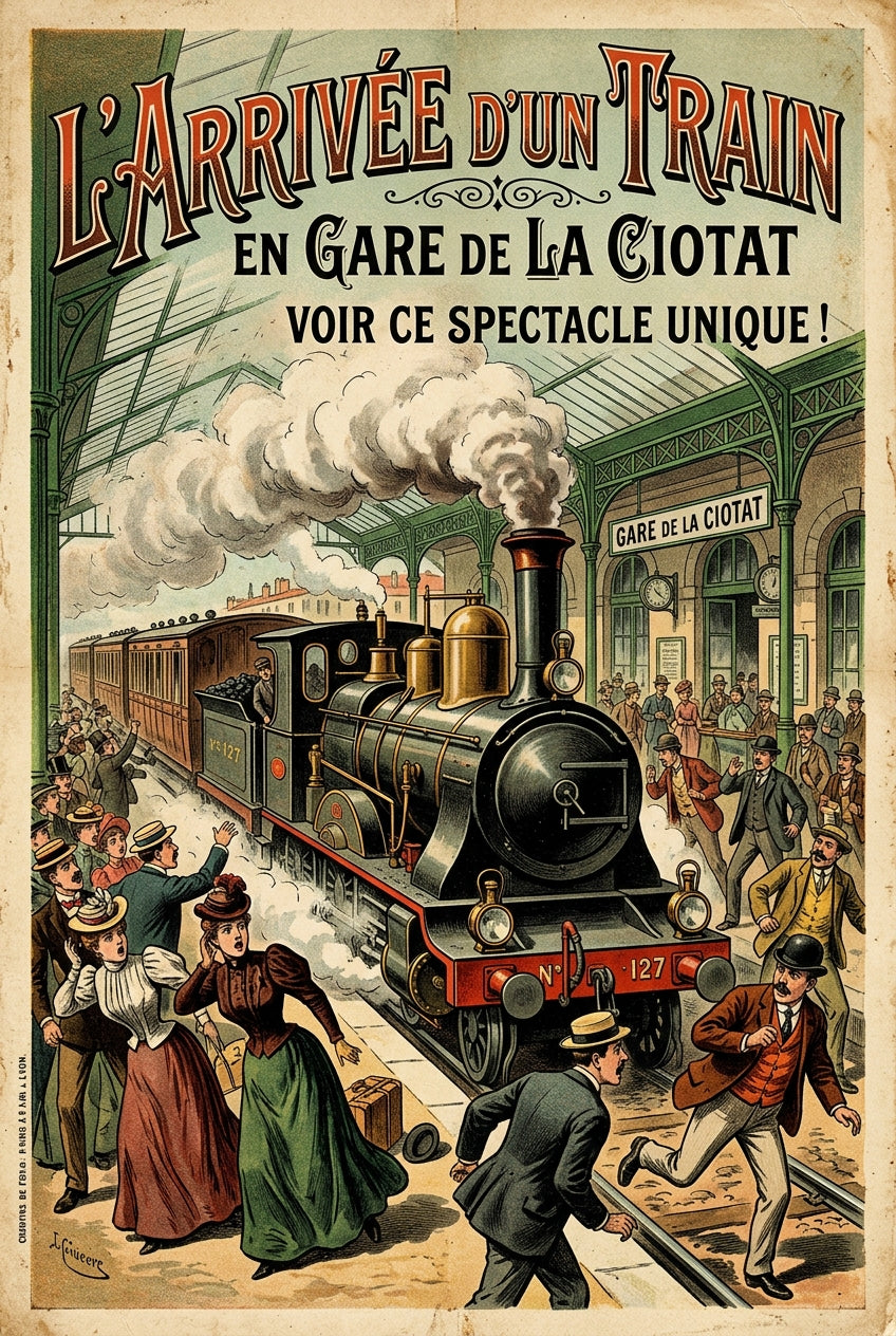 Affiche de L'Arrivée d'un train à La Ciotat, poster cinéma