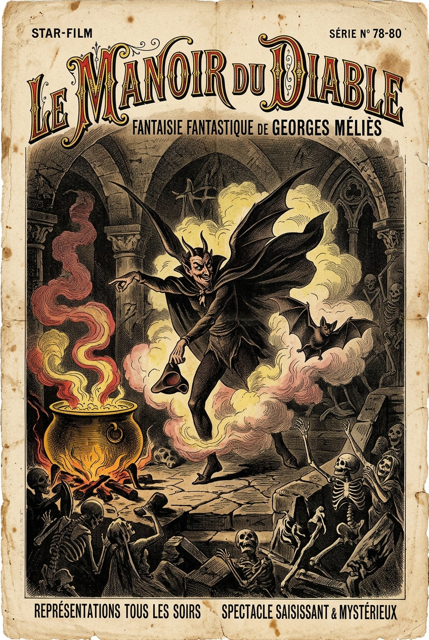 Affiche Le Manoir du Diable, poster Georges Méliès