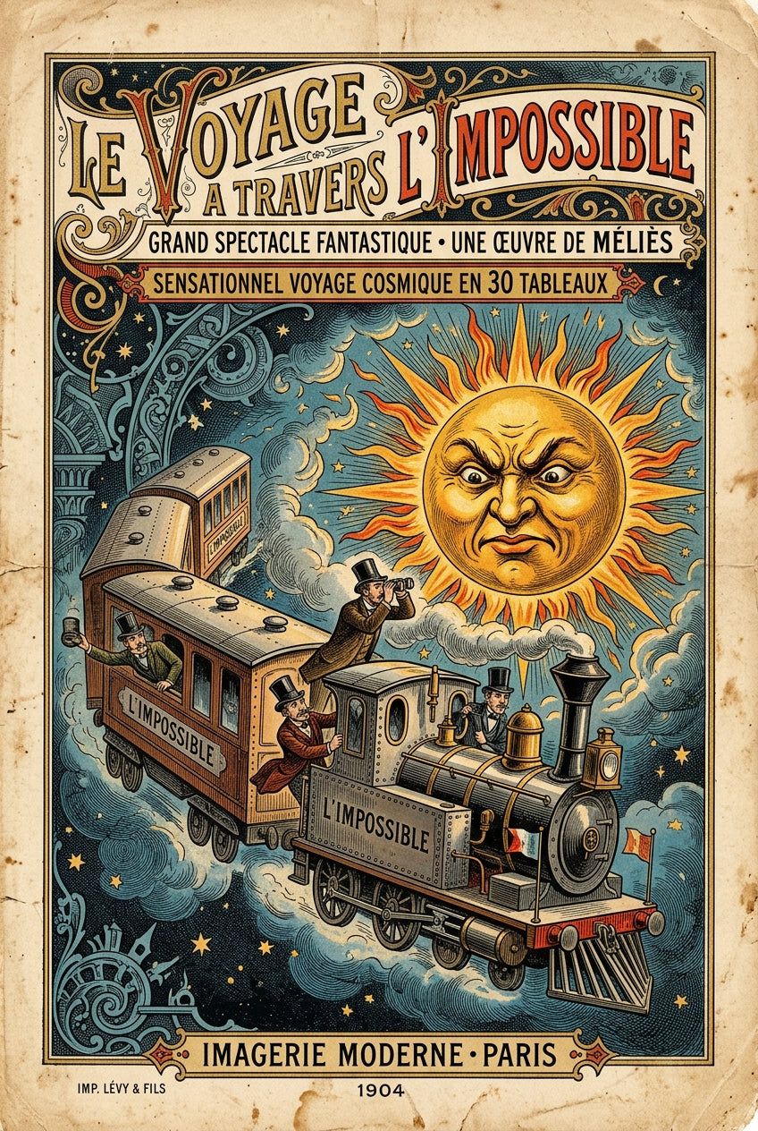 Affiche Le Voyage à travers l'Impossible, poster Méliès