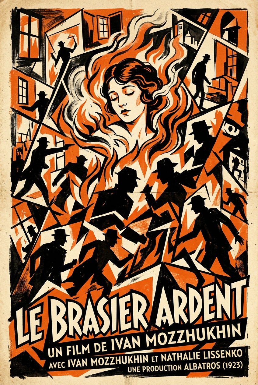 Affiche Le Brasier Ardent, poster illustration orange