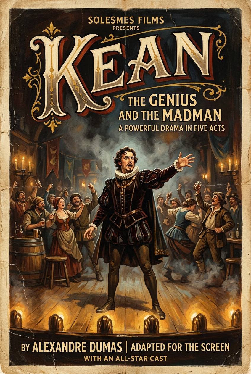 Affiche de Kean, poster film muet 1924