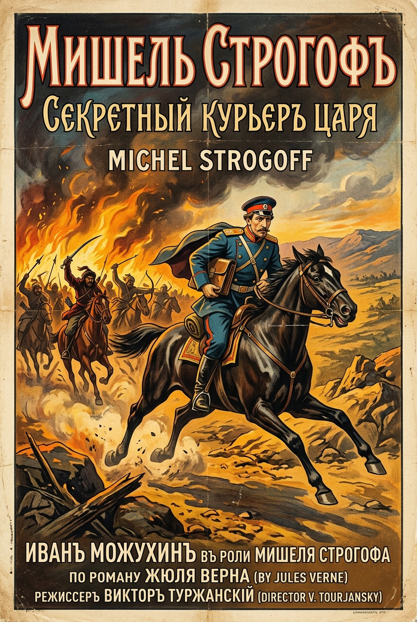 Affiche Michel Strogoff, poster cavalier russe