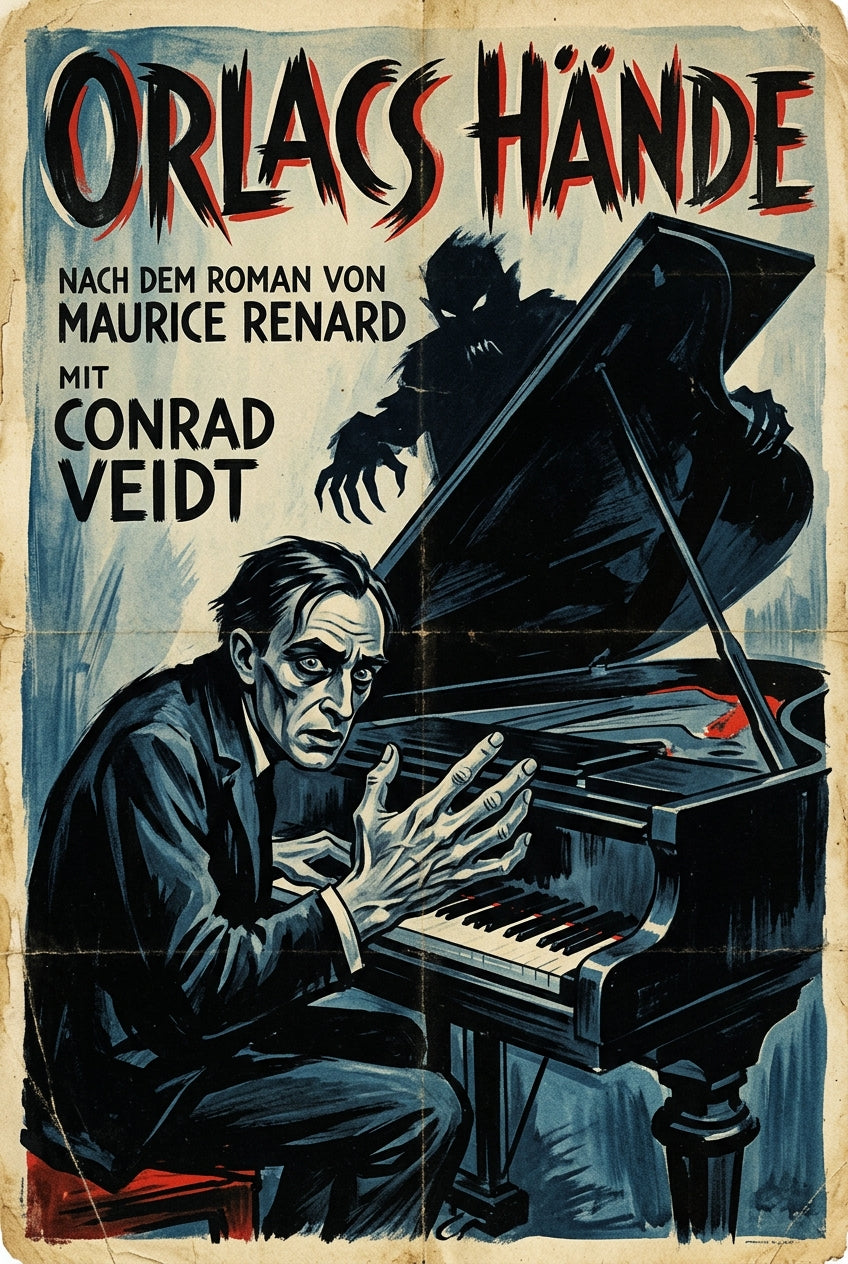 Affiche d'Orlacs Hände, poster cinéma expressionniste