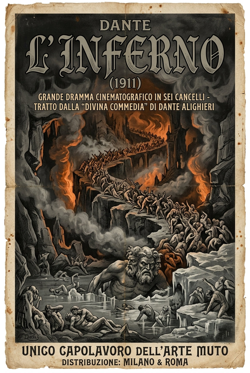 Affiche de L'Inferno, poster cinéma vintage
