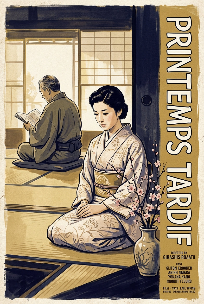 Affiche de Printemps Tardif, poster style japonais