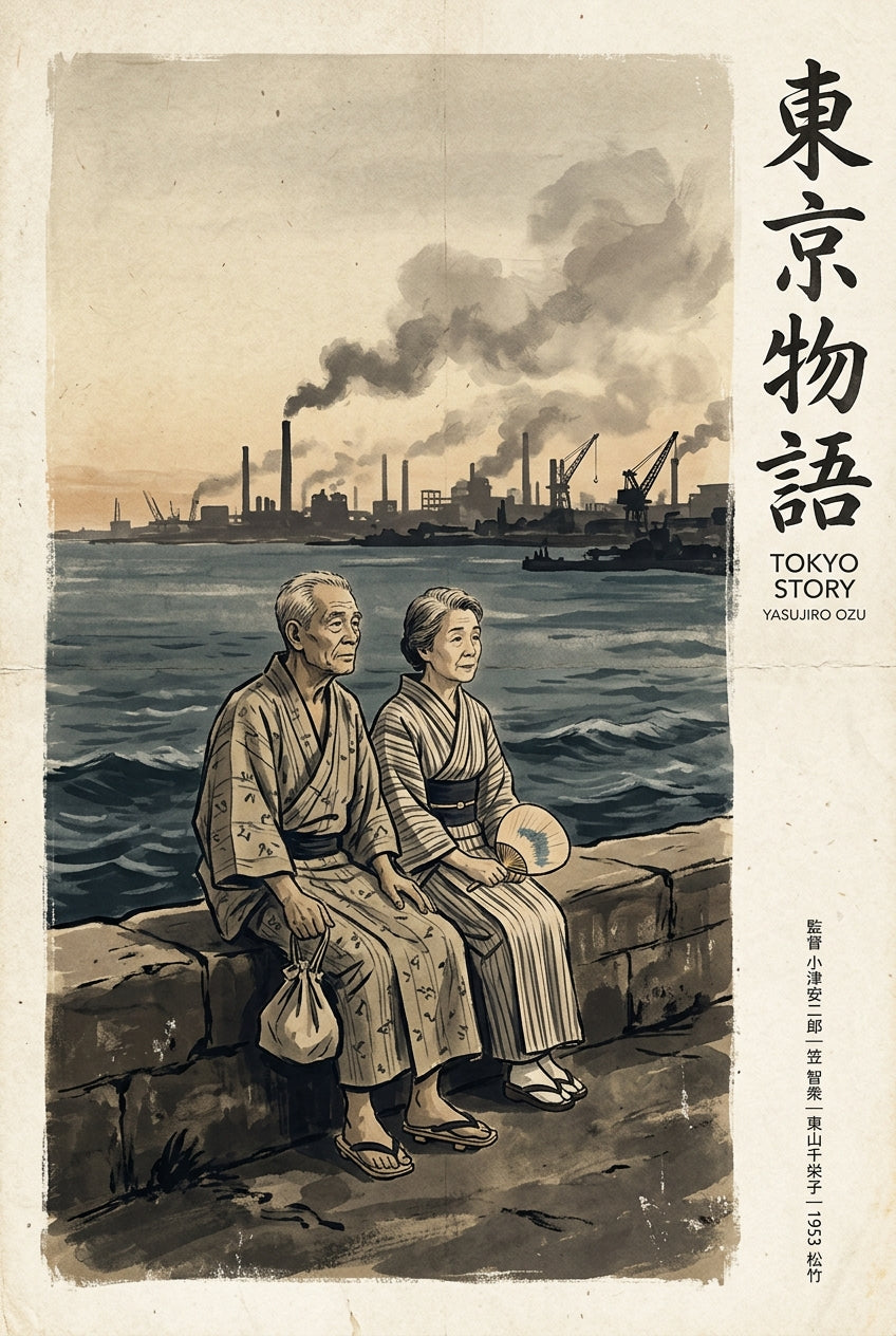 Affiche de Voyage à Tokyo, poster couple japonais