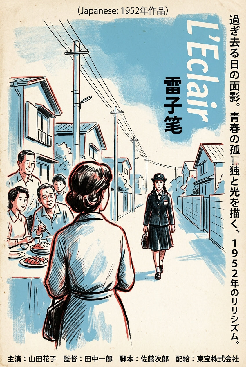Affiche de L'Éclair, poster rue japonaise 1952