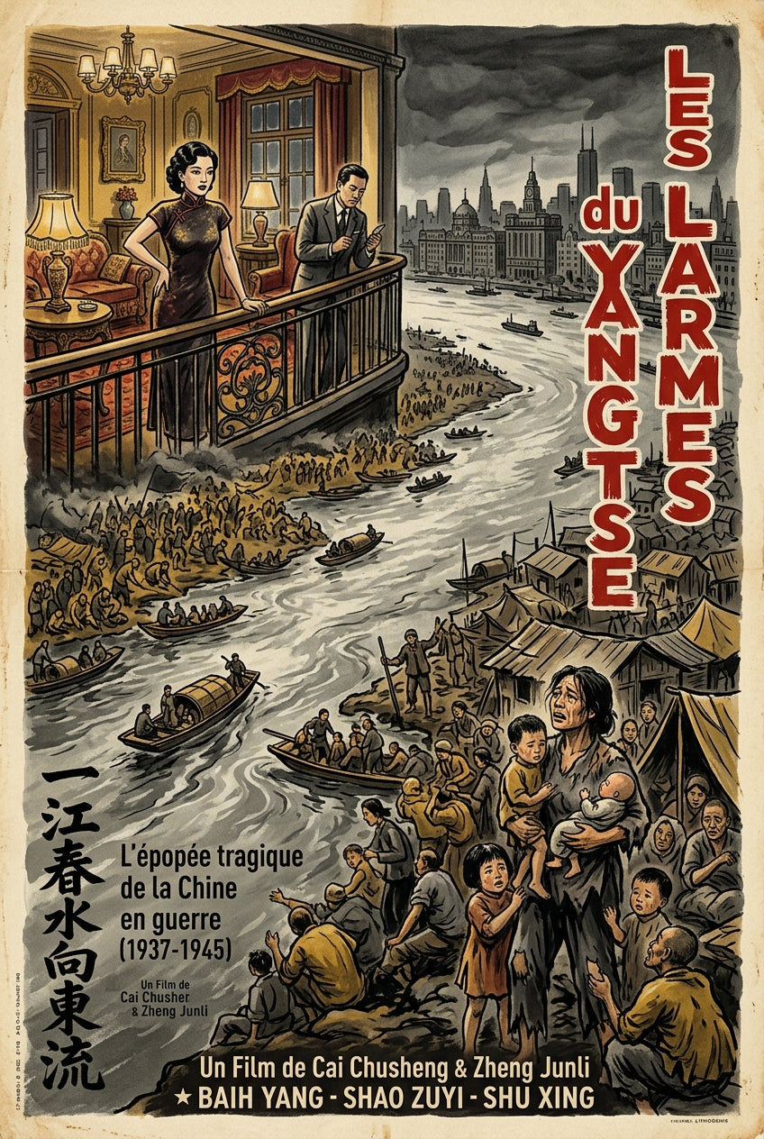 Affiche Les Larmes du Yangtsé, poster film historique