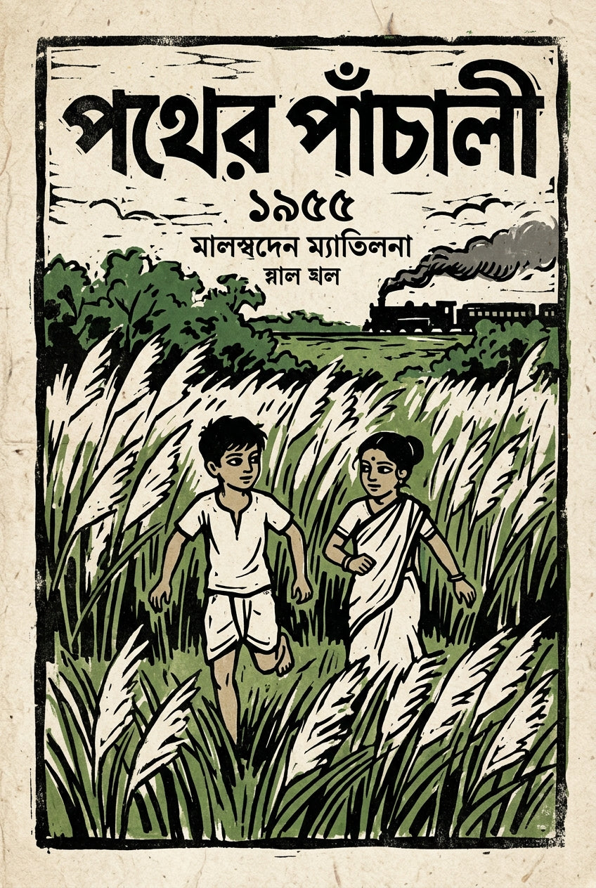 Affiche de Pather Panchali, poster linogravure