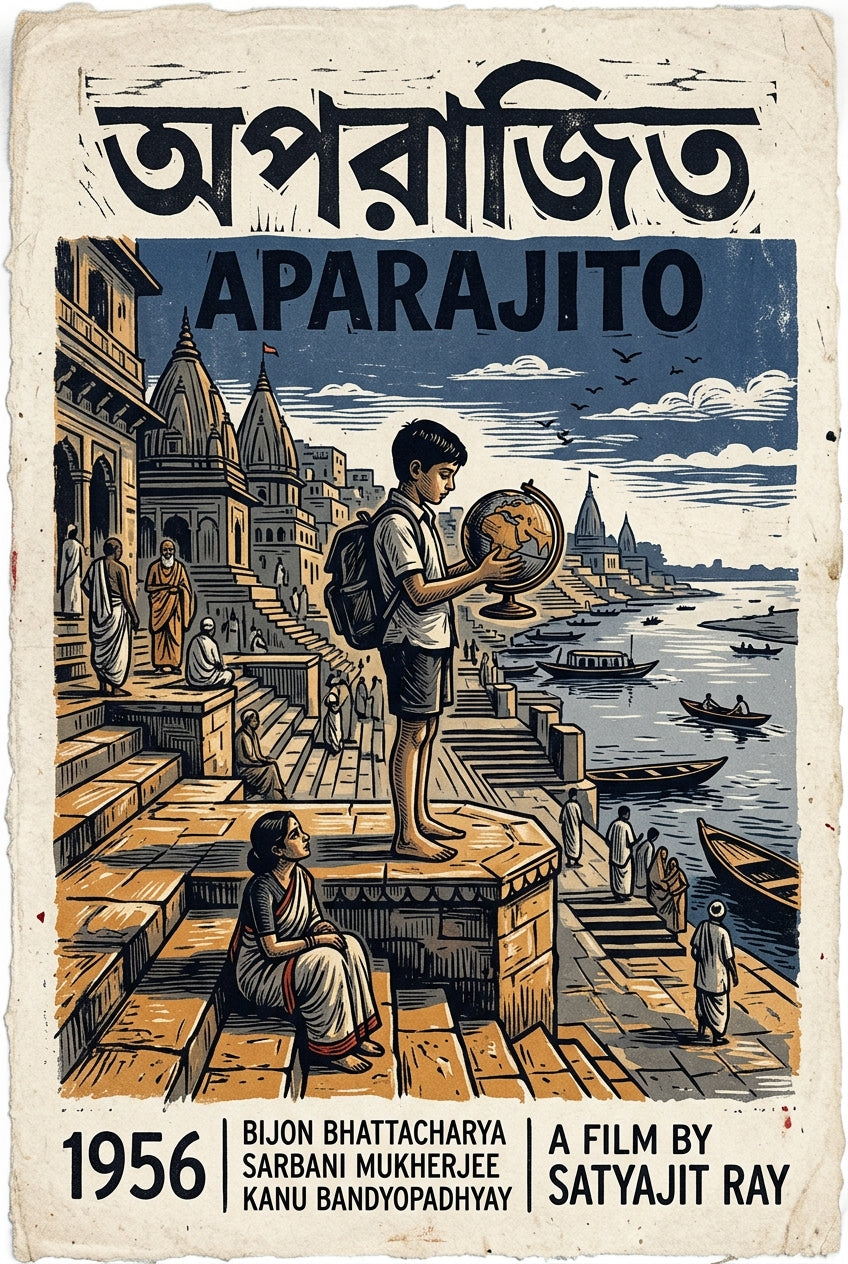 Affiche Aparajito, poster film de 1956