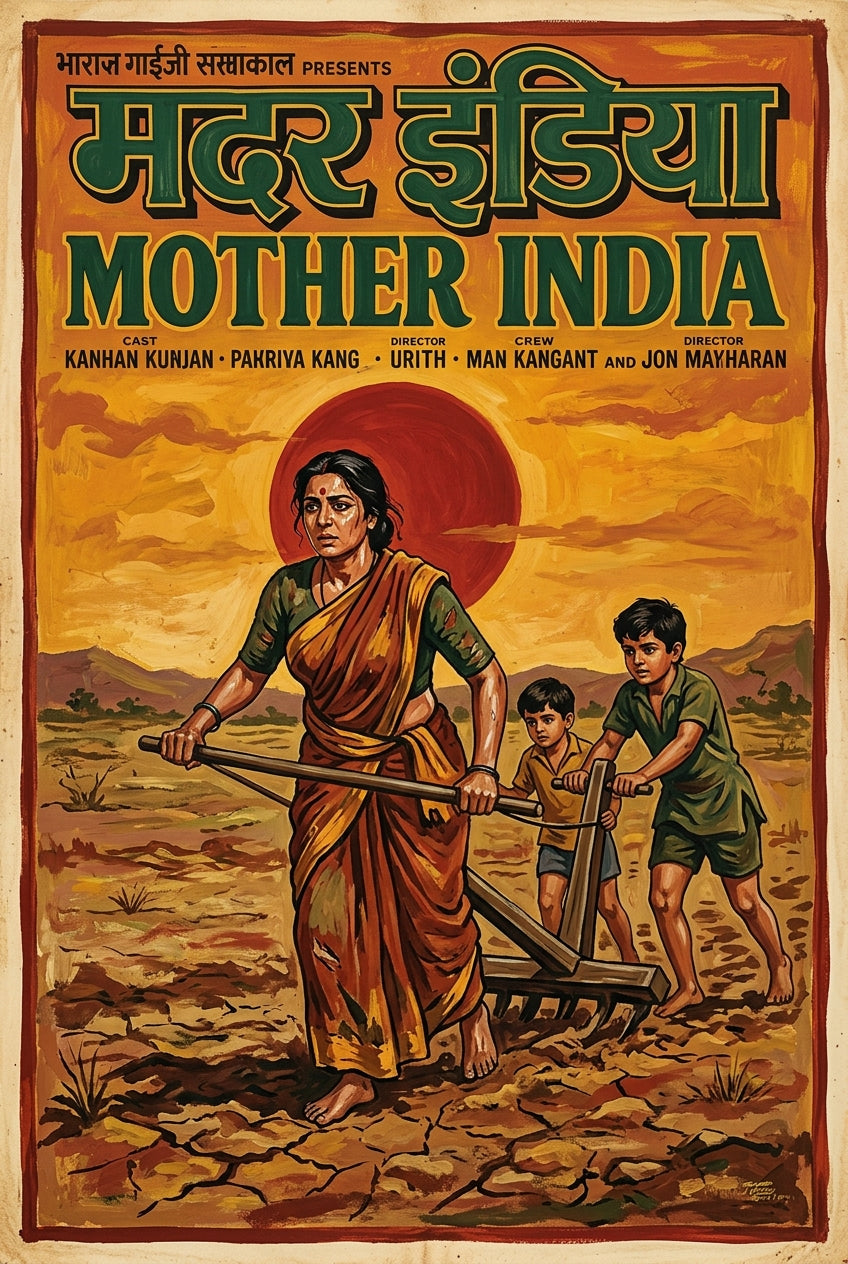 Affiche Mother India, poster style vintage