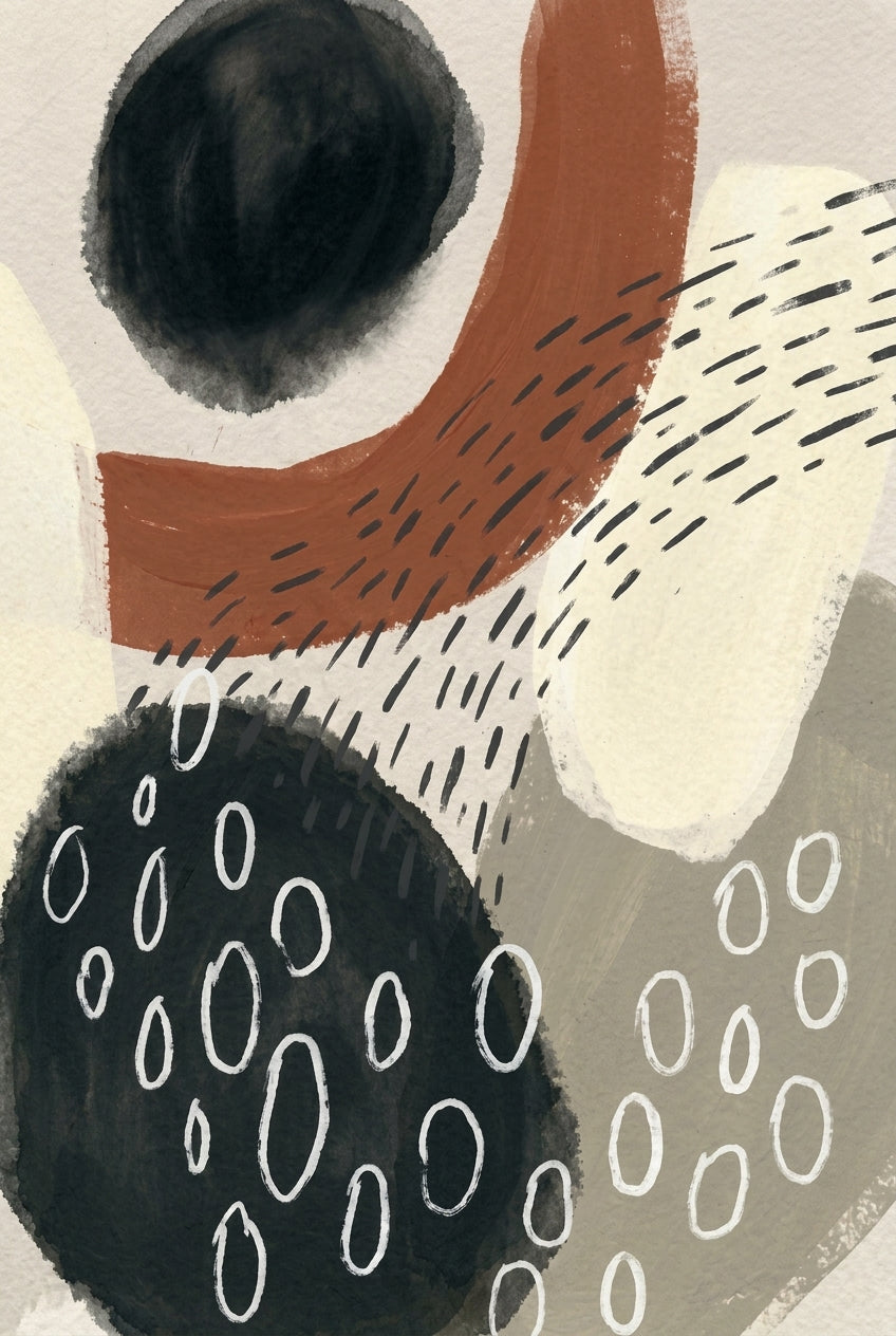 Affiche d'art abstrait, poster formes organiques