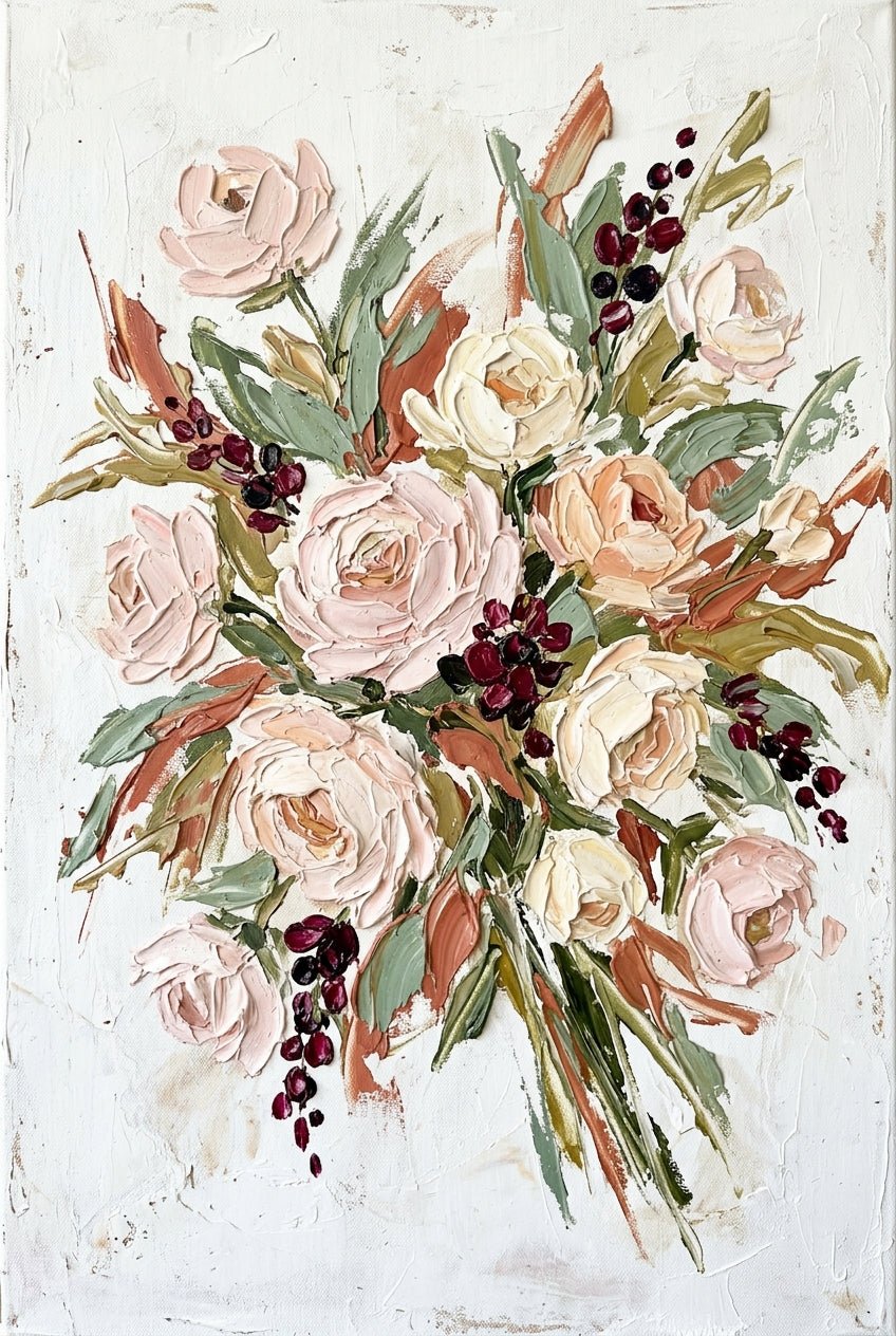 Affiche de bouquet de fleurs, poster style peinture