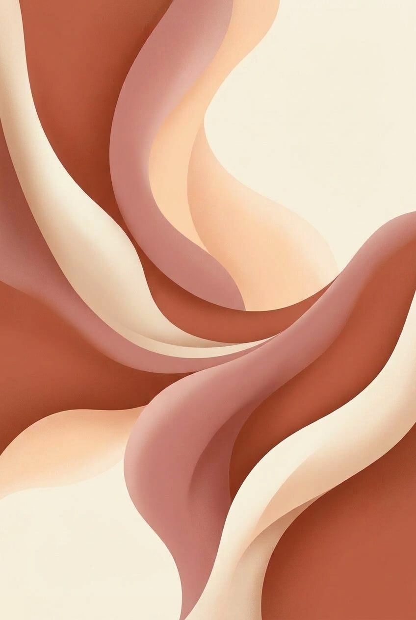 Affiche d'abstraction beige, poster vagues douces