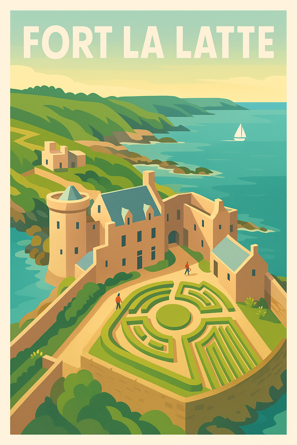 Affiche de Fort La Latte - L'élégance historique de la Côte d'Émeraude