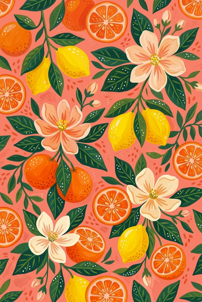 Affiche d'agrumes, poster fleurs de citronnier