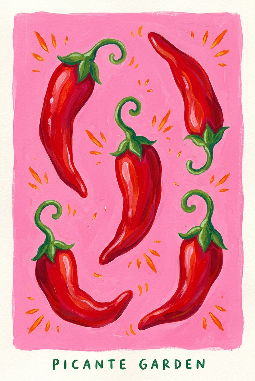 Affiche Piments, poster Picante Garden