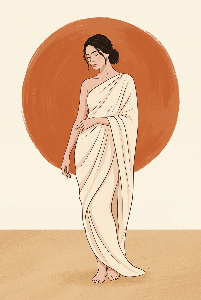 Affiche de femme, poster robe drapée