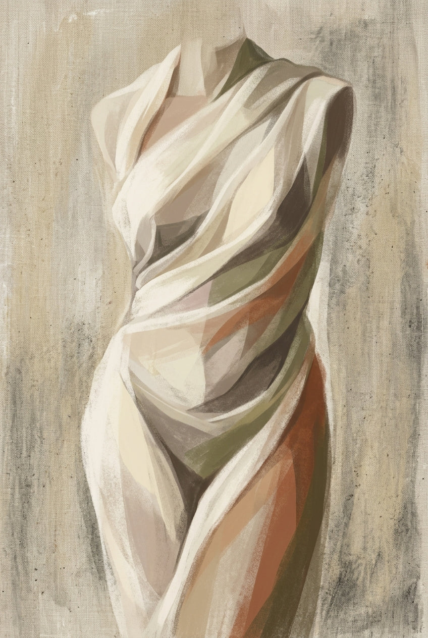 Affiche buste drapé, poster abstrait