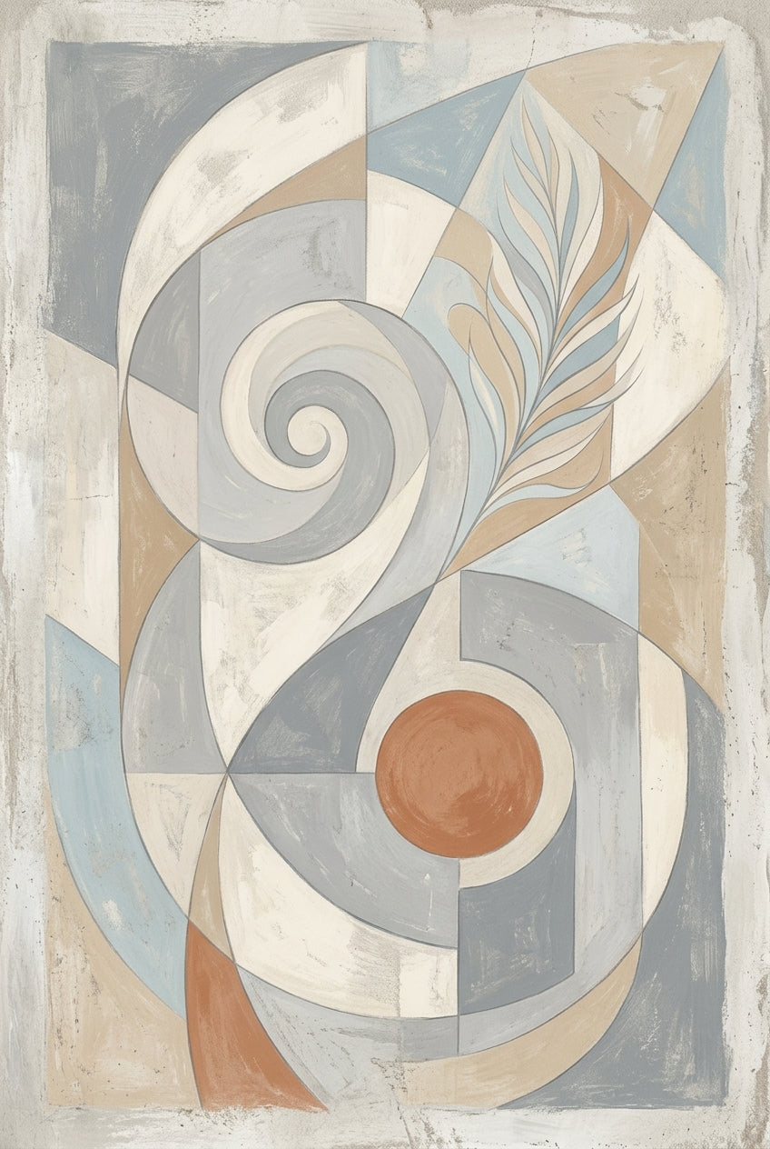 Affiche d'abstraction géométrique, poster spirale