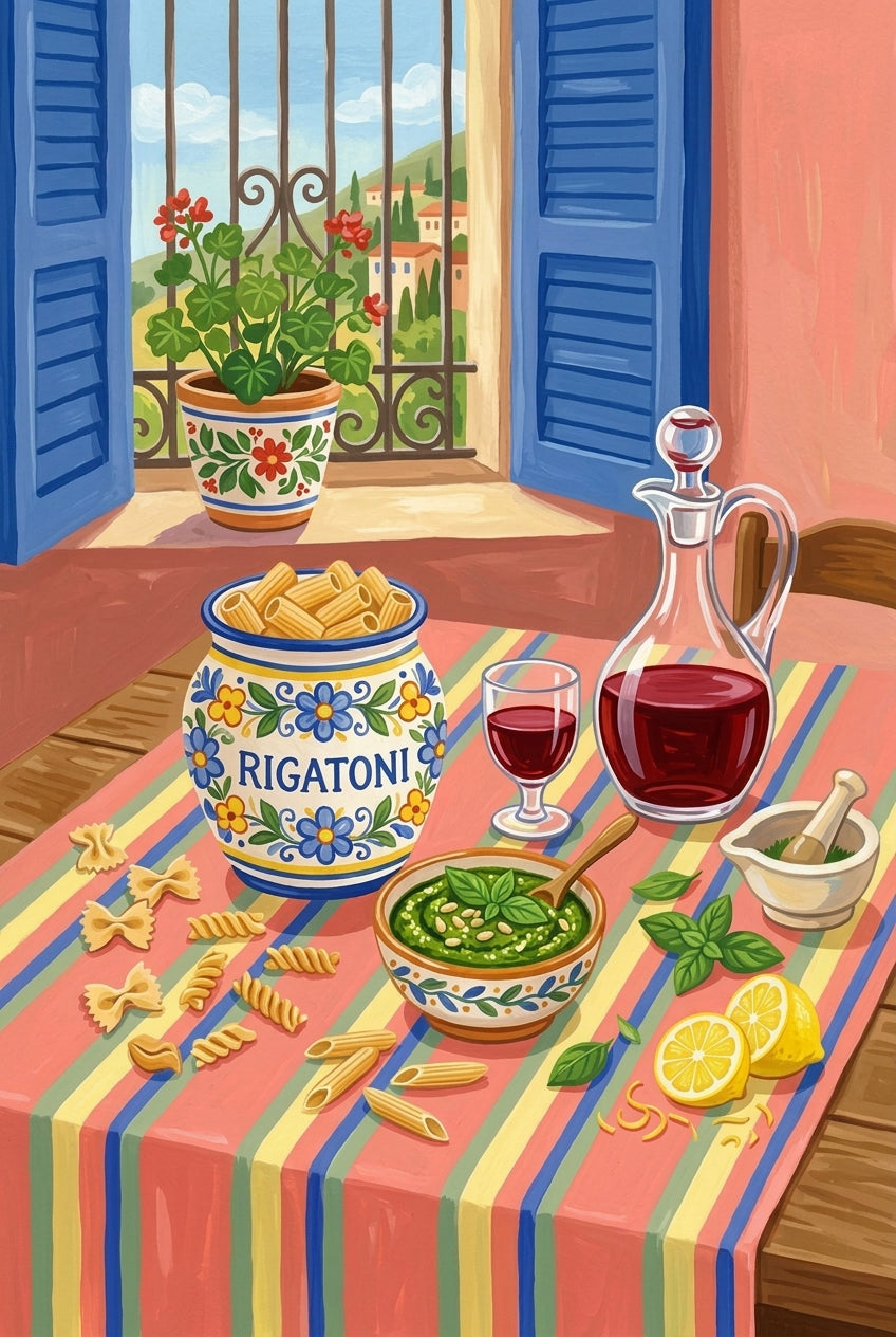 Affiche de Rigatoni, poster cuisine italienne