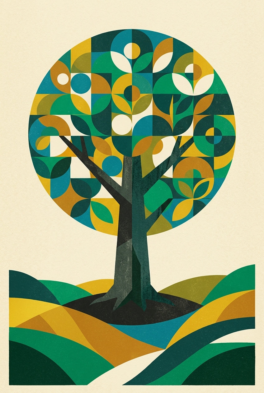 Affiche d'Arbre Géométrique, poster formes abstraites