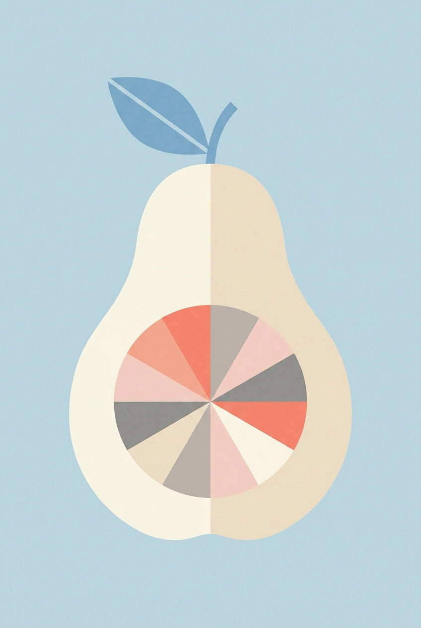 Affiche de poire, poster géométrique minimaliste