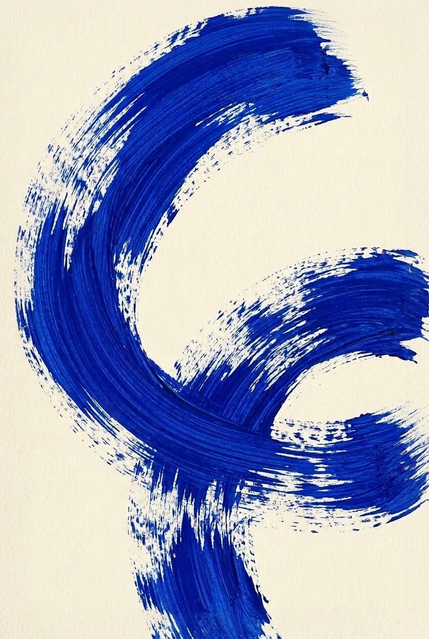 Affiche abstraction bleue, poster minimaliste