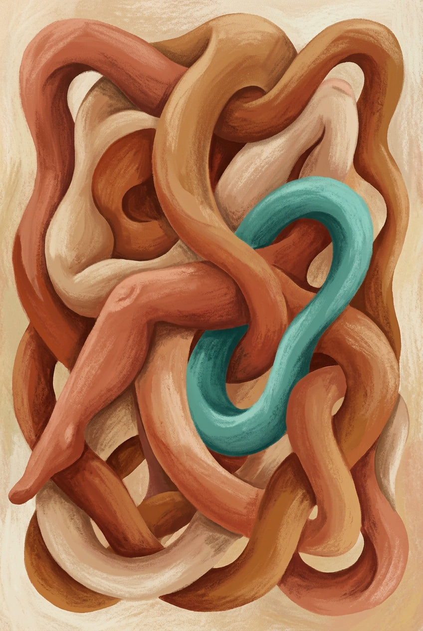 Affiche de corps entrelacés, poster abstrait
