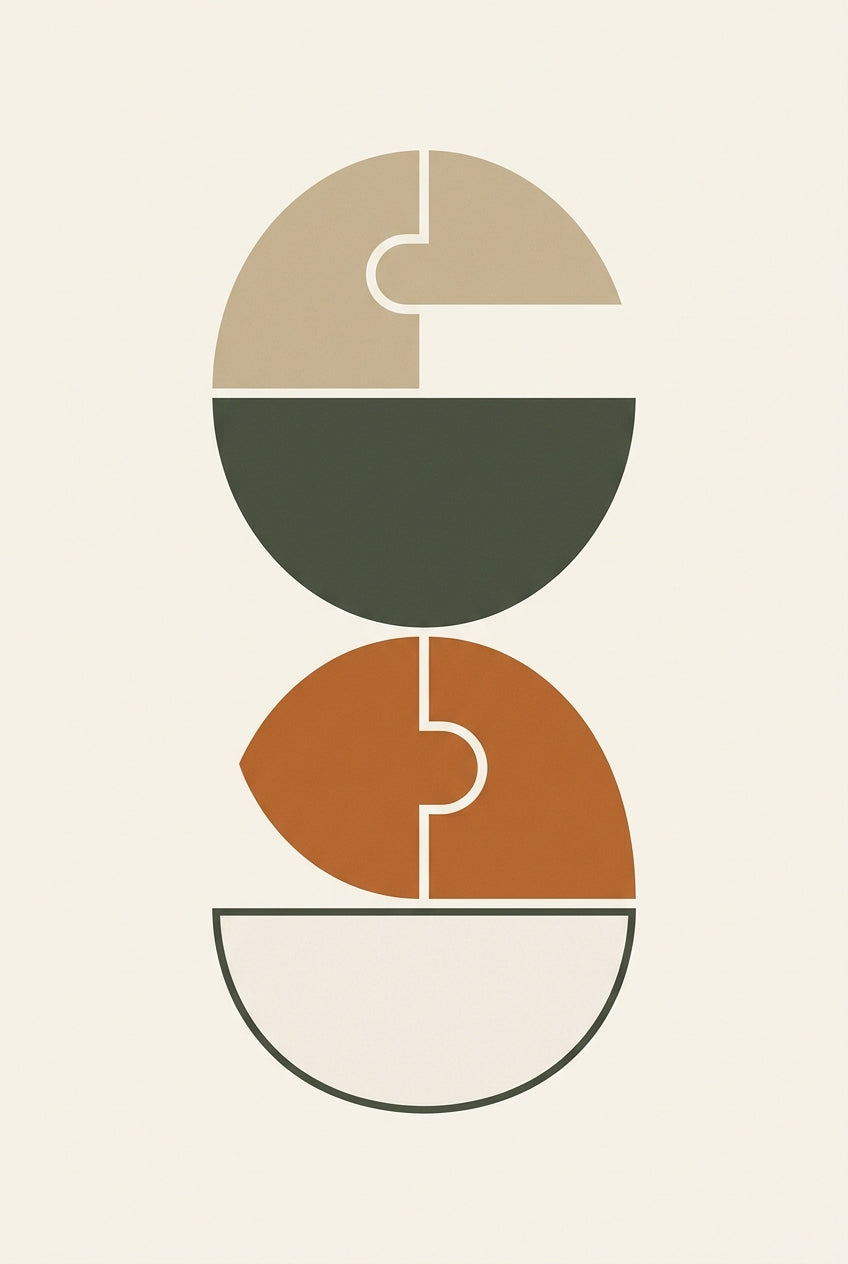 Affiche abstraction géométrique, poster puzzle