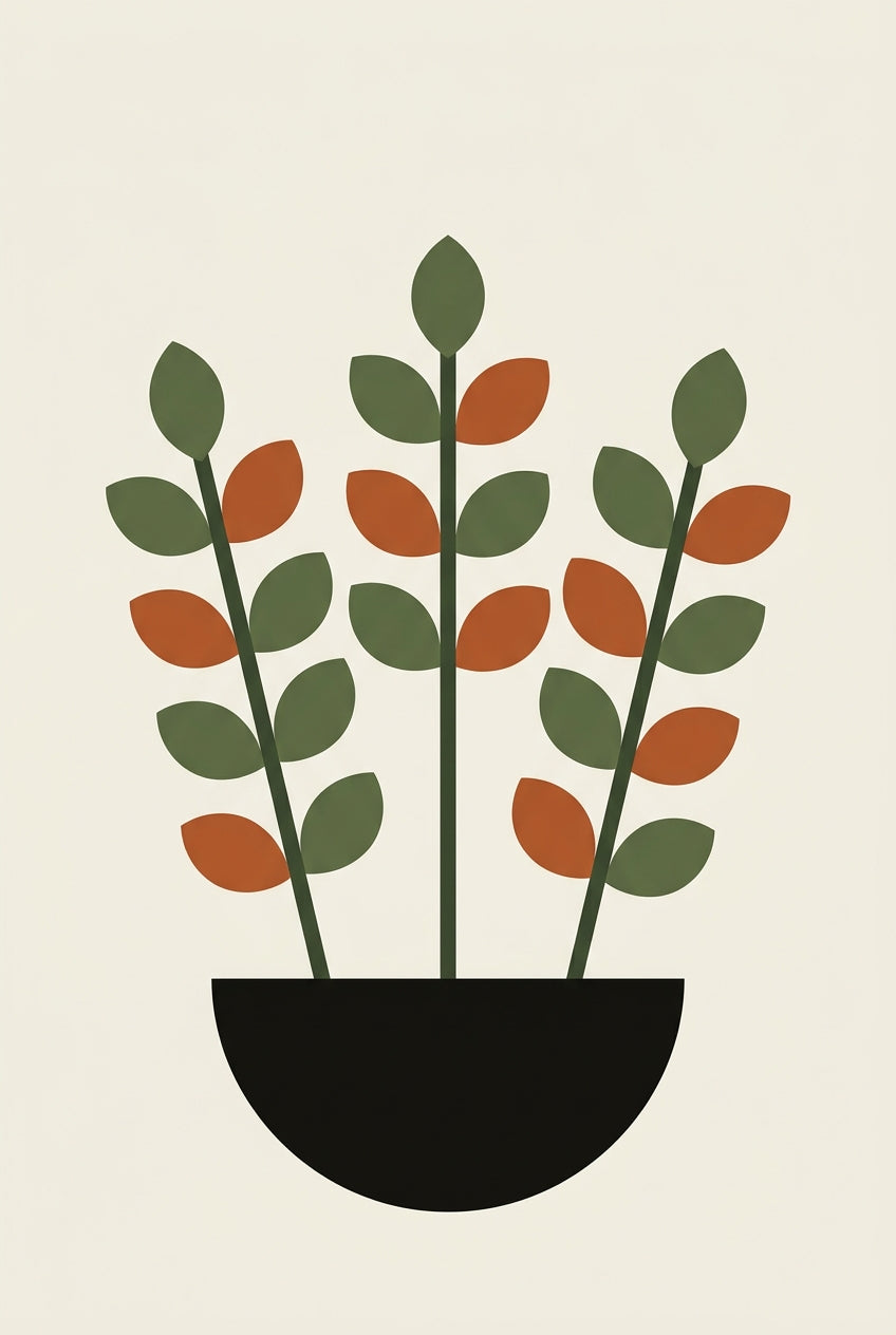 Affiche de plante minimaliste, poster géométrique