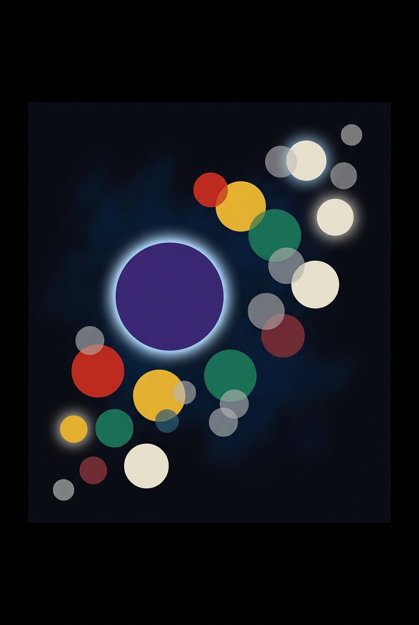 Poster d'art abstrait, cercles colorés géométriques
