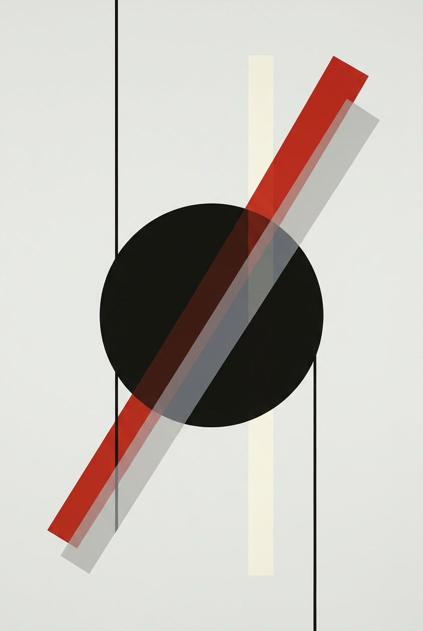 Poster d'art abstrait géométrique, cercle noir