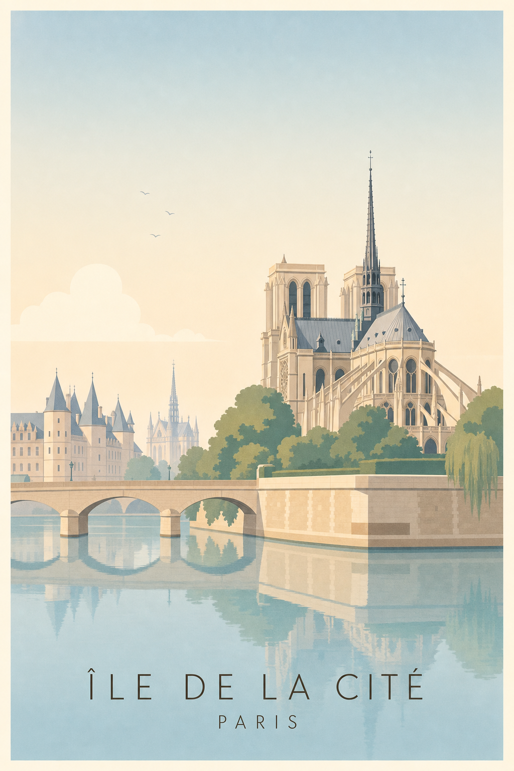 Affiche de l'Île de la Cité à Paris