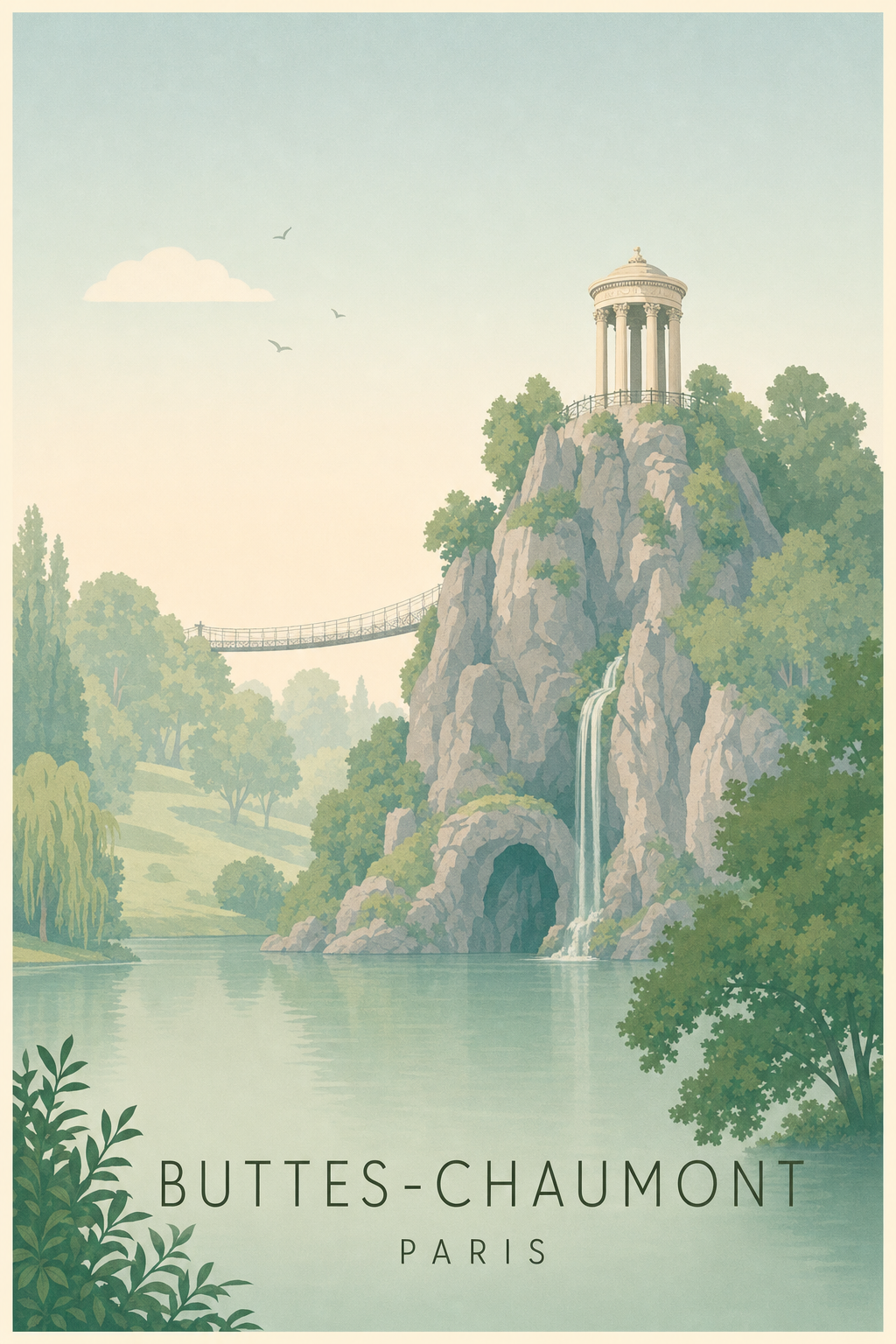 Affiche des Buttes-Chaumont à Paris