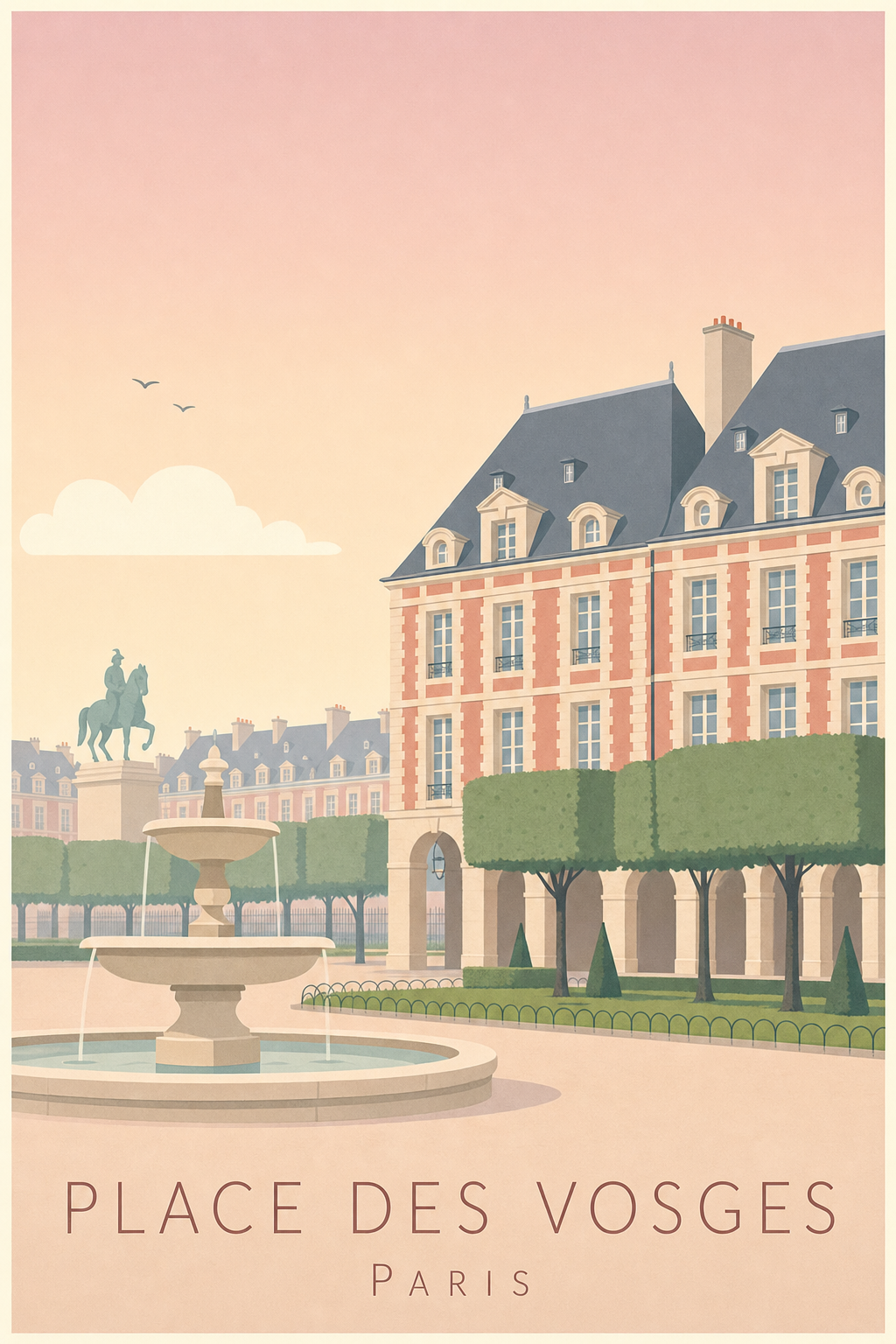 Affiche de la Place des Vosges à Paris