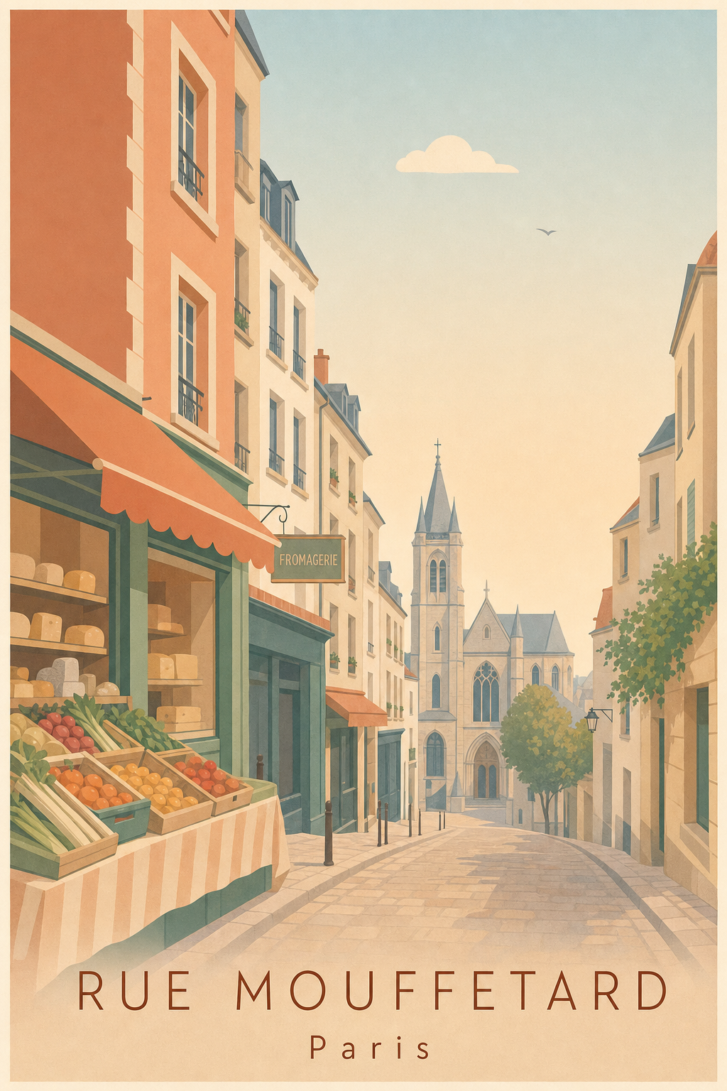 Affiche de la Rue Mouffetard à Paris