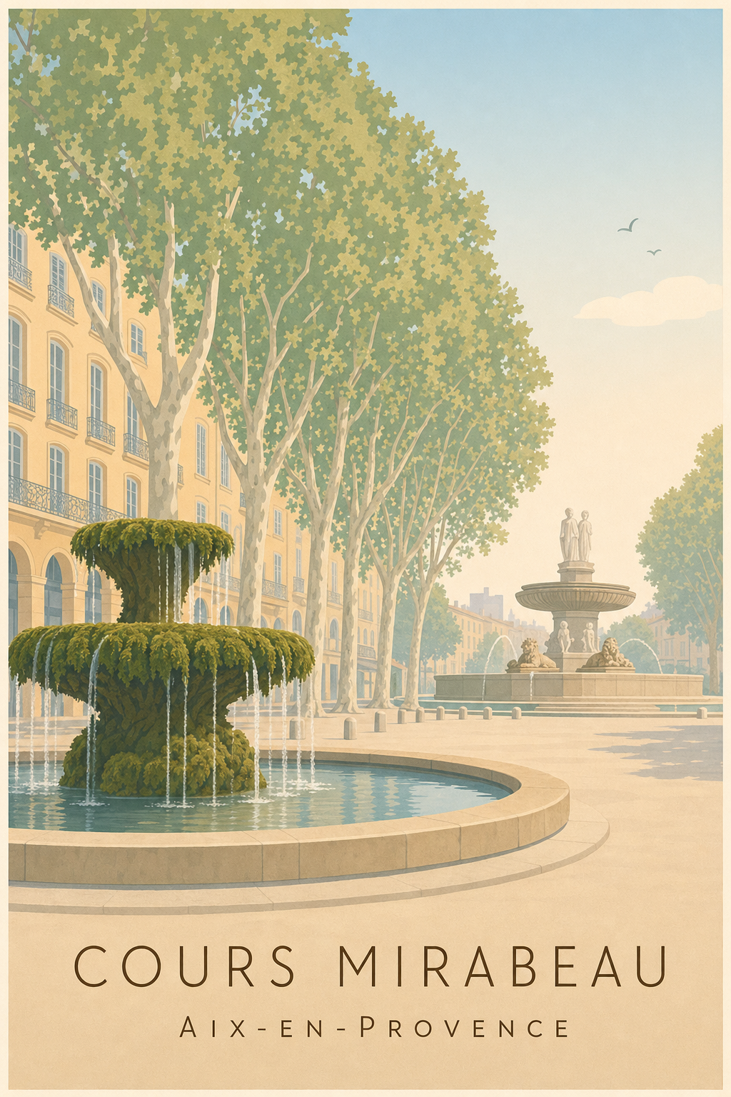 Affiche du Cours Mirabeau à Aix-en-Provence