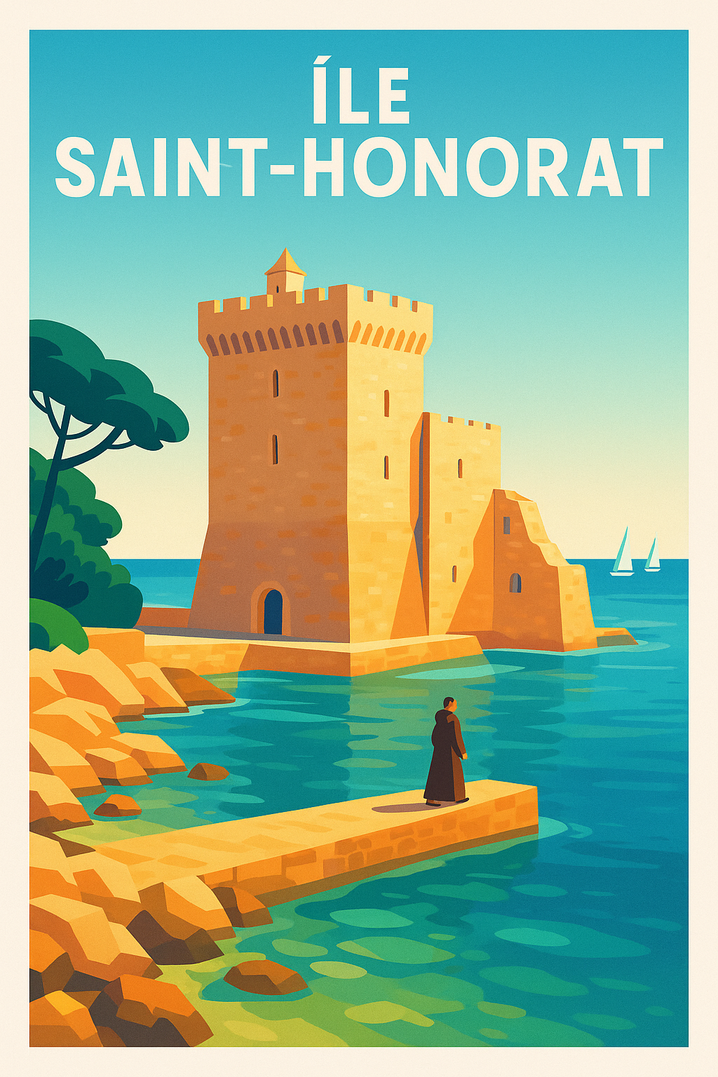 Affiche de Île Saint-Honorat - Sérénité et patrimoine au cœur des îles de Lérins