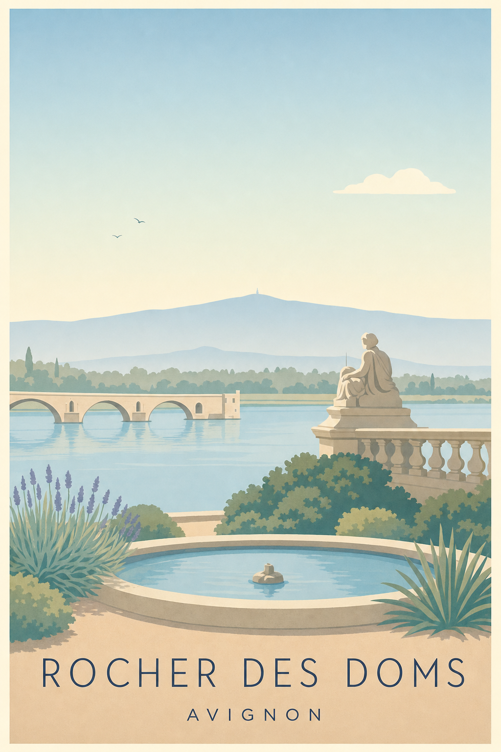 Affiche du Rocher des Doms à Avignon