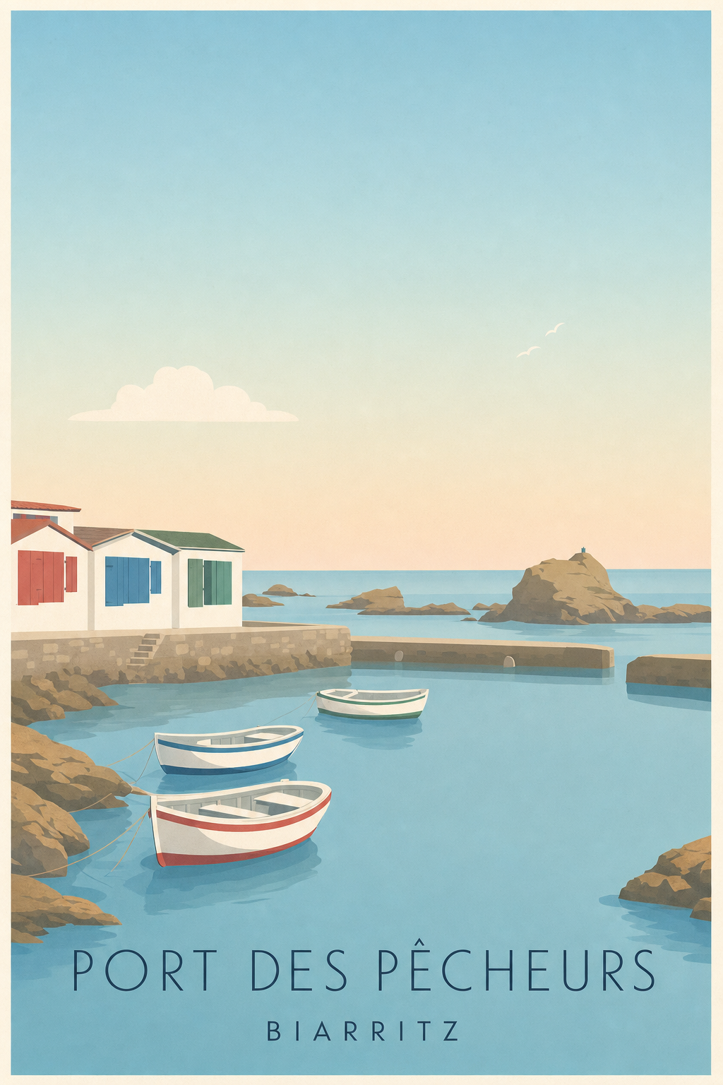 Affiche du Port des Pêcheurs à Biarritz