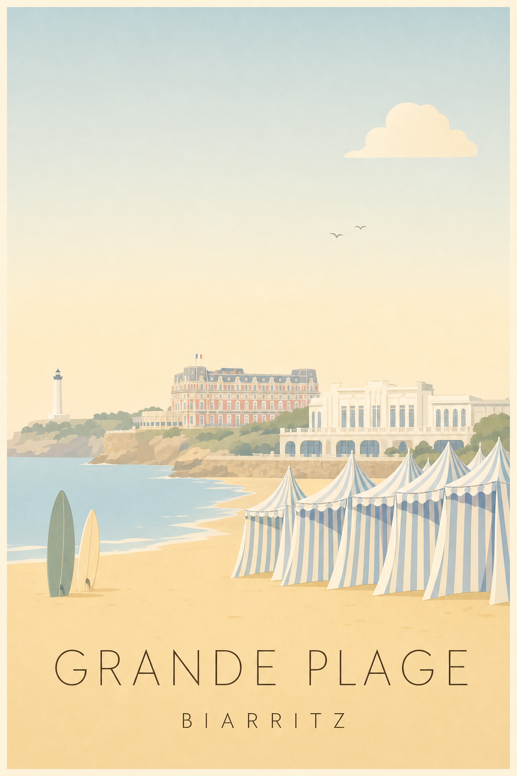 Affiche de la Grande Plage à Biarritz