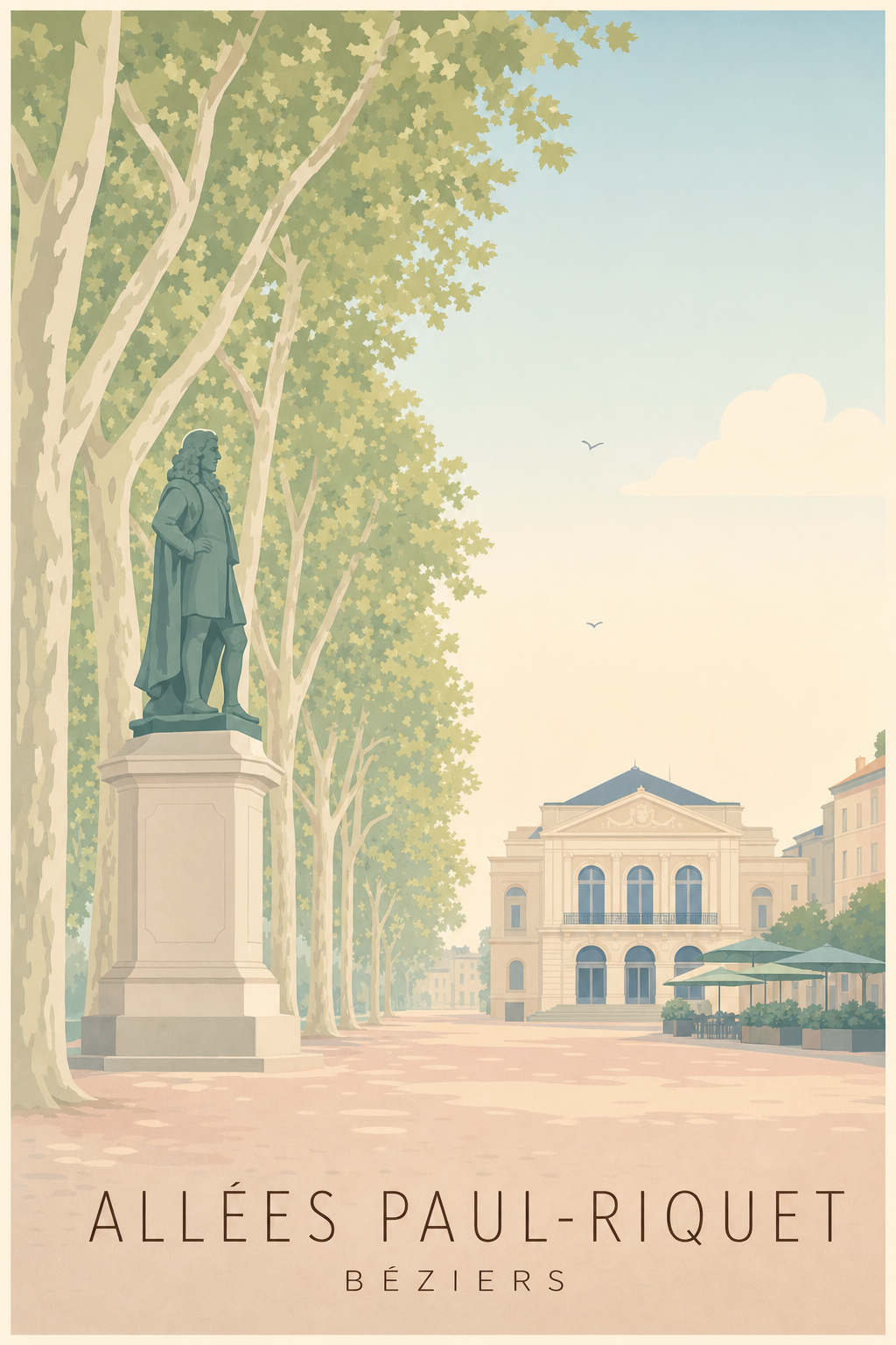 Affiche des Allées Paul-Riquet à Béziers