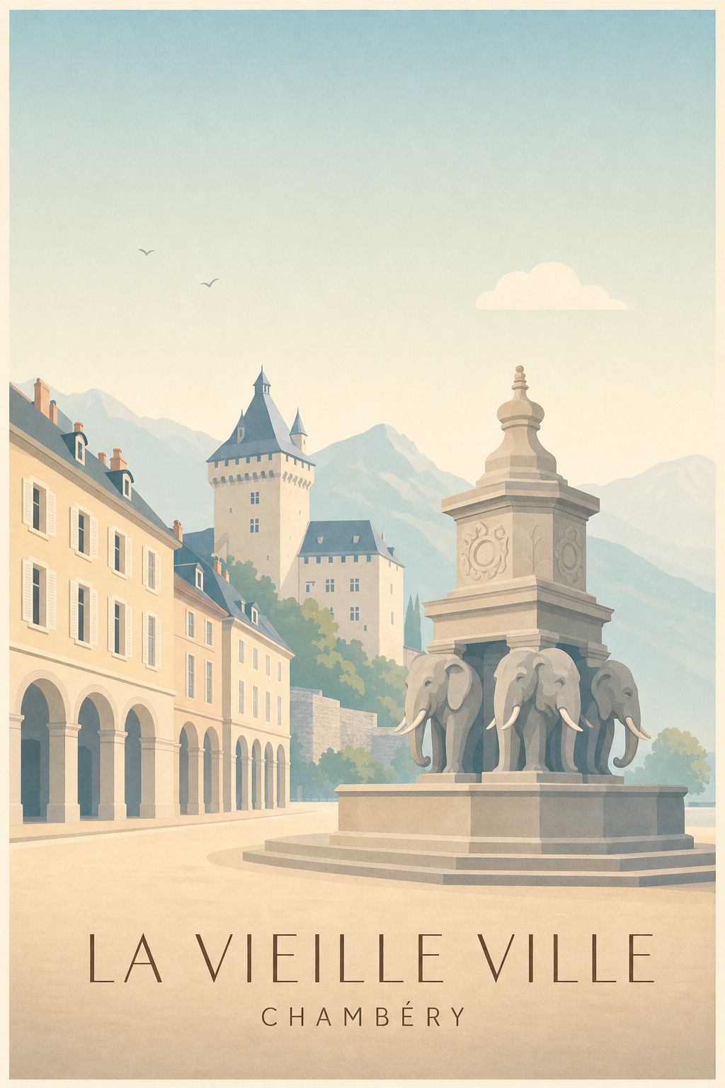 Affiche de la Vieille Ville à Chambéry