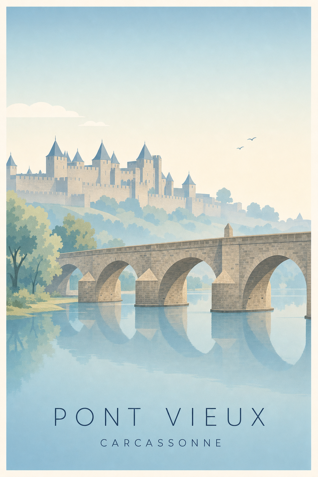 Affiche du Pont Vieux à Carcassonne