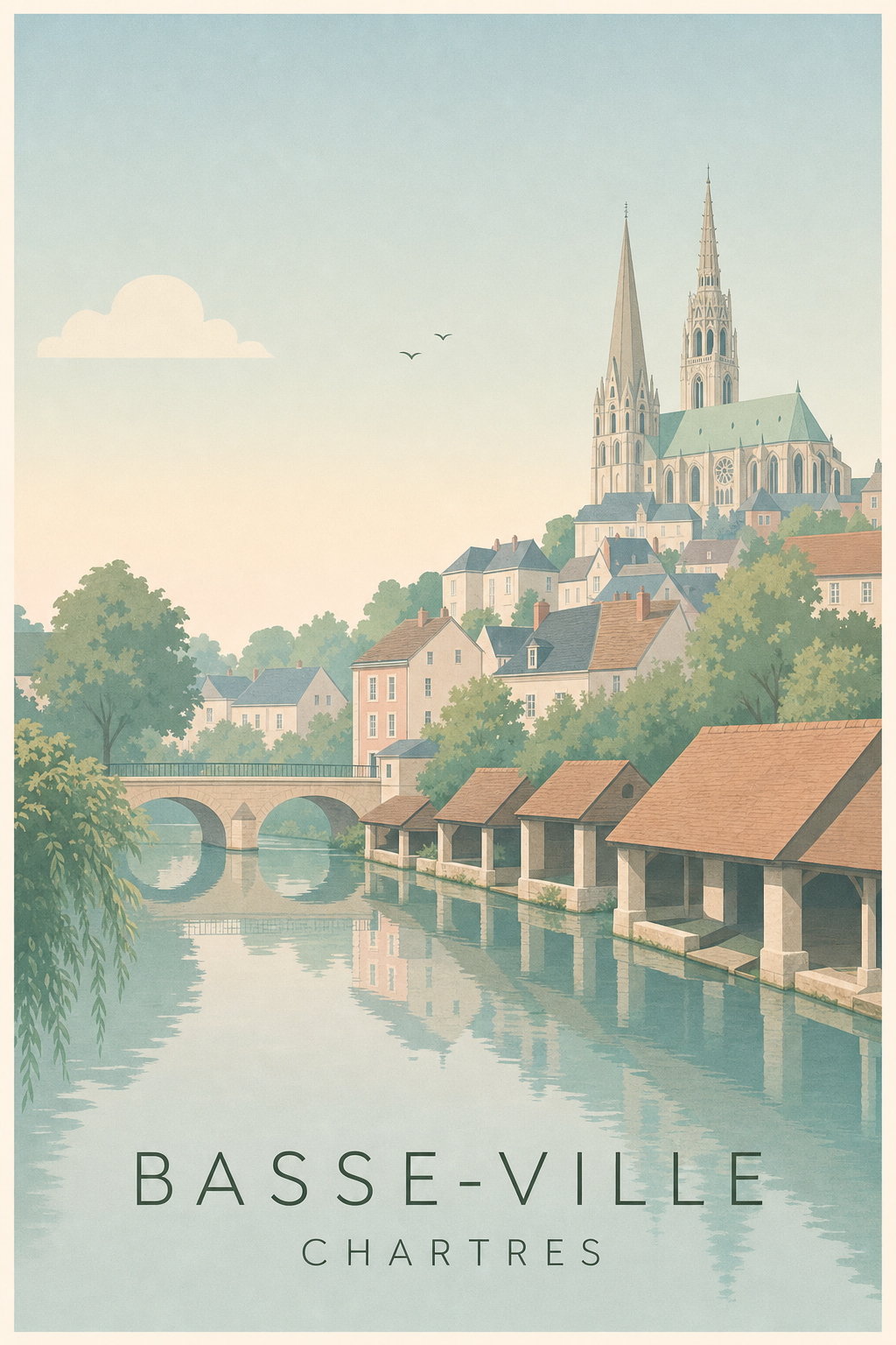Affiche de la Basse-Ville à Chartres