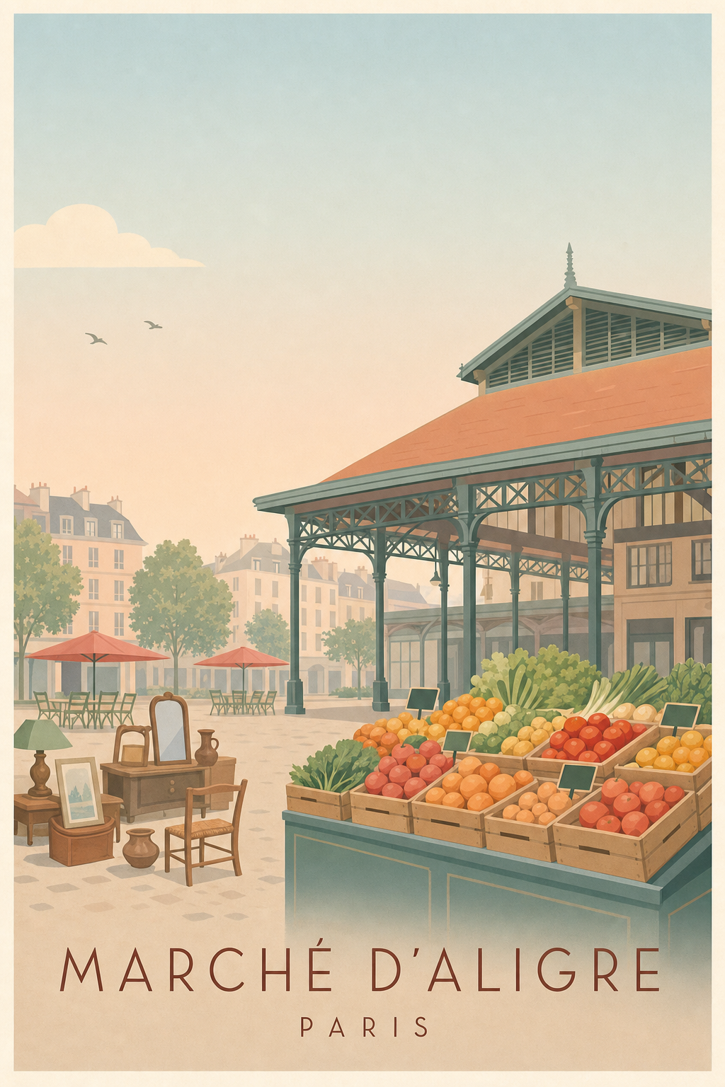 Affiche du Marché d'Aligre à Paris
